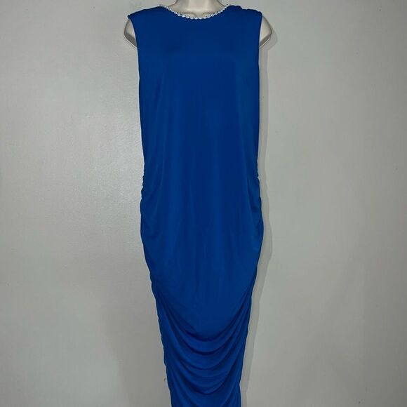 Venus Gorgeous Royal Blue Dress w/ Low Back & Pearl Design - Picture 1 of 8